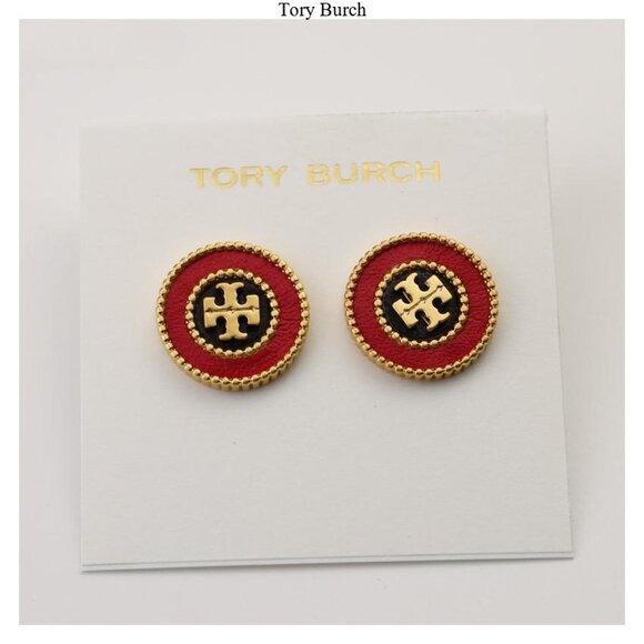 Tory Burch Red and Gold Earrings